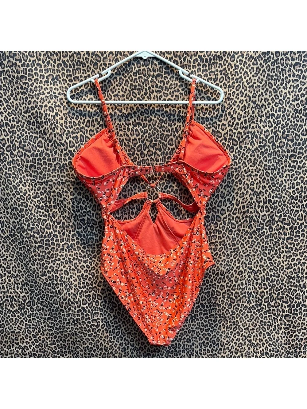 California Sunshine Orange Floral Swimsuit | Size XL